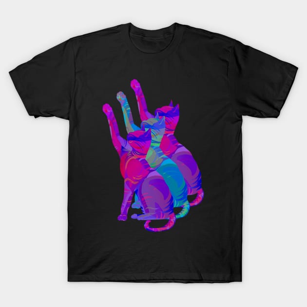 Chromatic Cats T-Shirt by anomalyalice